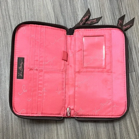 Vera Bradley zip-around wallet, retired Mod Floral Pink pattern—cigarette smell - Picture 2 of 6